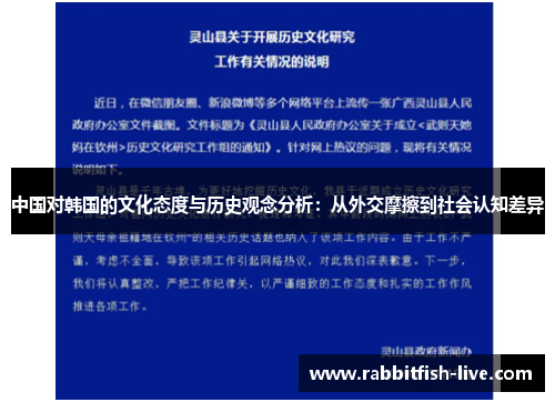 中国对韩国的文化态度与历史观念分析：从外交摩擦到社会认知差异